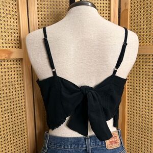 Black Spaghetti Strap Crop Top
